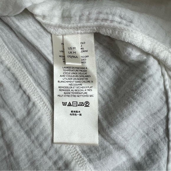 We The Free Ivory 1/2 Button Up Oversized Peasant Long Sleeve Blouse, Size Med - Picture 5 of 10